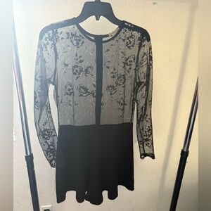Charlotte Russe Sheer Black Lace Top jumpsuit